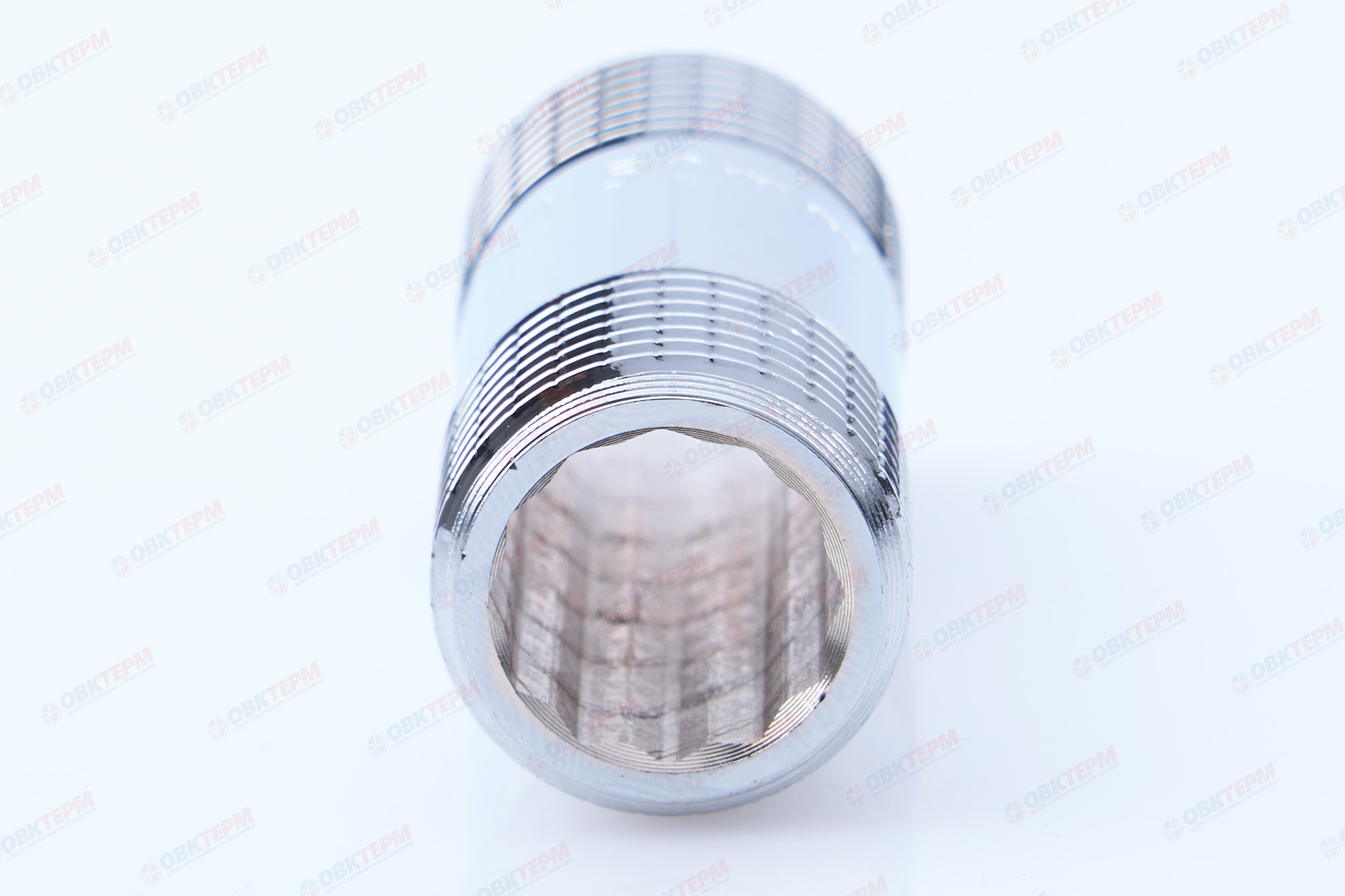 Ниппель 1/2" х 1/2" 50мм   Хром  TIM   (10шт/130ящ) - Изображение №4