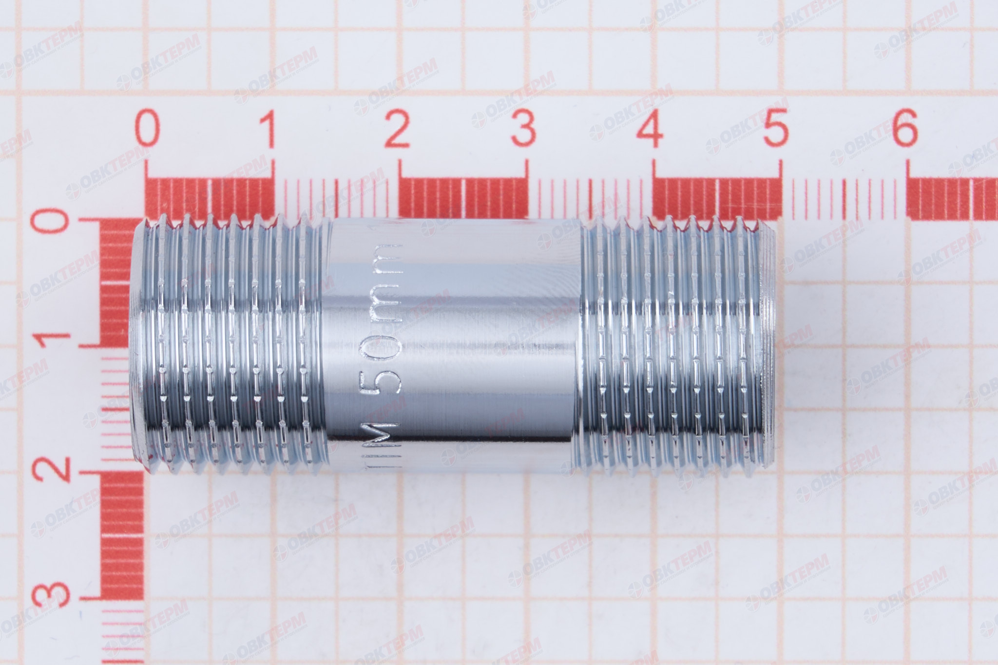 Ниппель 1/2" х 1/2" 50мм   Хром  TIM   (10шт/130ящ) - Изображение №5
