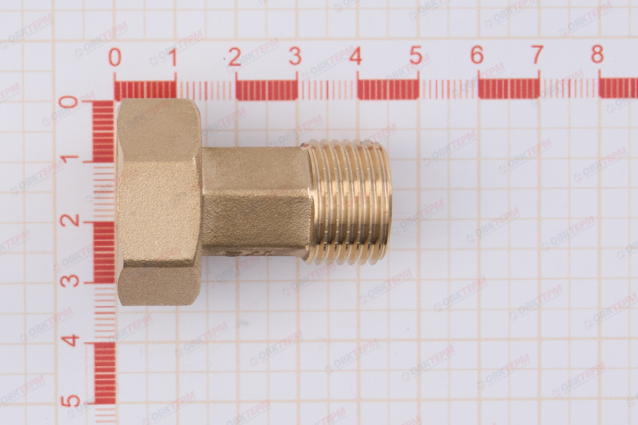 Сгон для водомера  1/2"Н - 3/4"В (10шт/120ящ) TIM - миниатюра №6