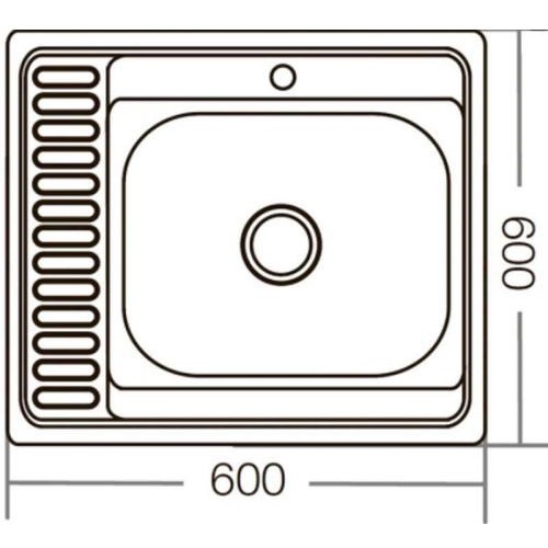 ZERIX мойка Z6060L-06-160P (polish/матовая) НАКЛАДНАЯ с сифоном  (10шт/ящ) - миниатюра №3
