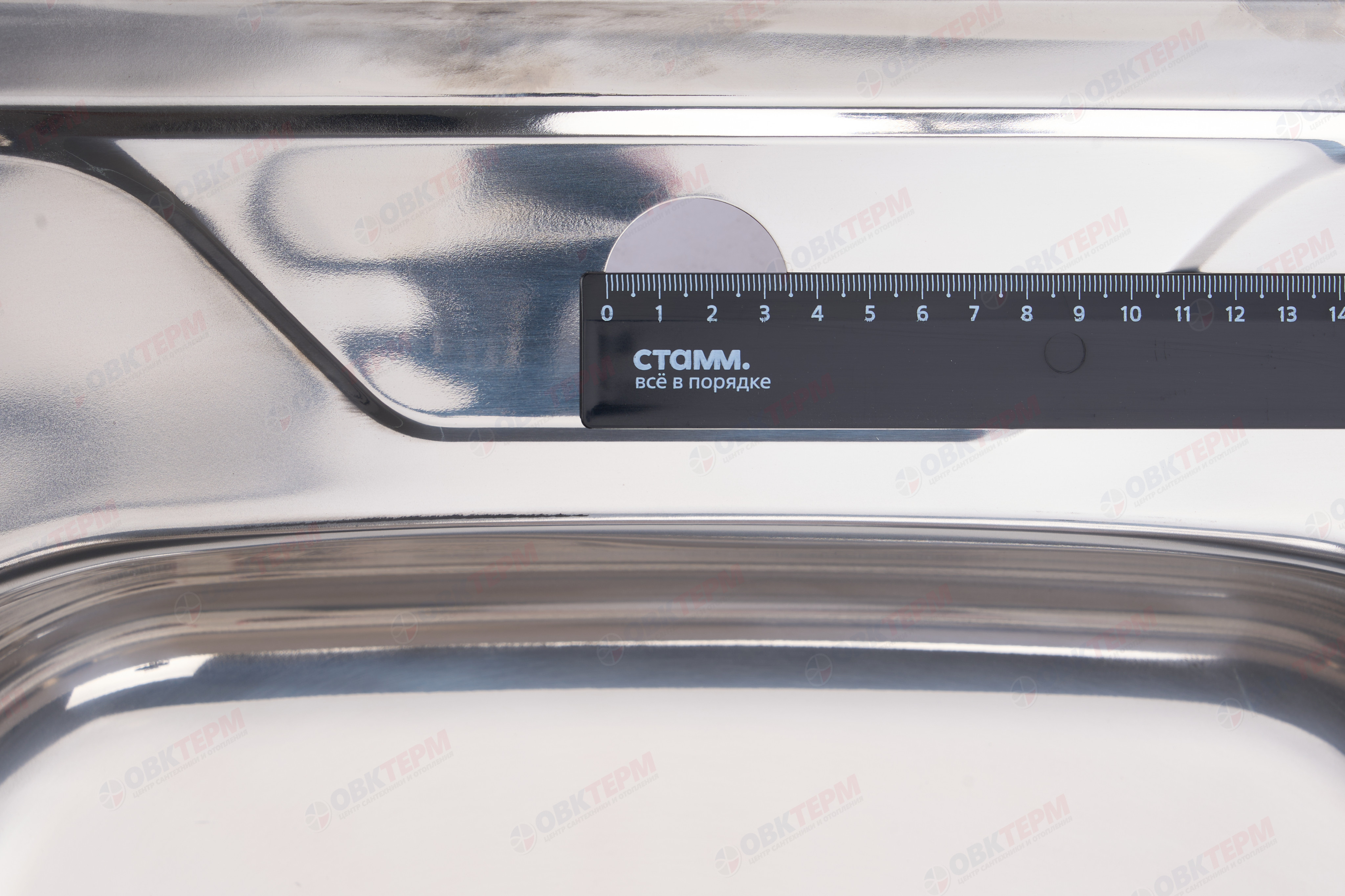 ZERIX мойка Z6060L-06-160P (polish/матовая) НАКЛАДНАЯ с сифоном  (10шт/ящ) - миниатюра №9
