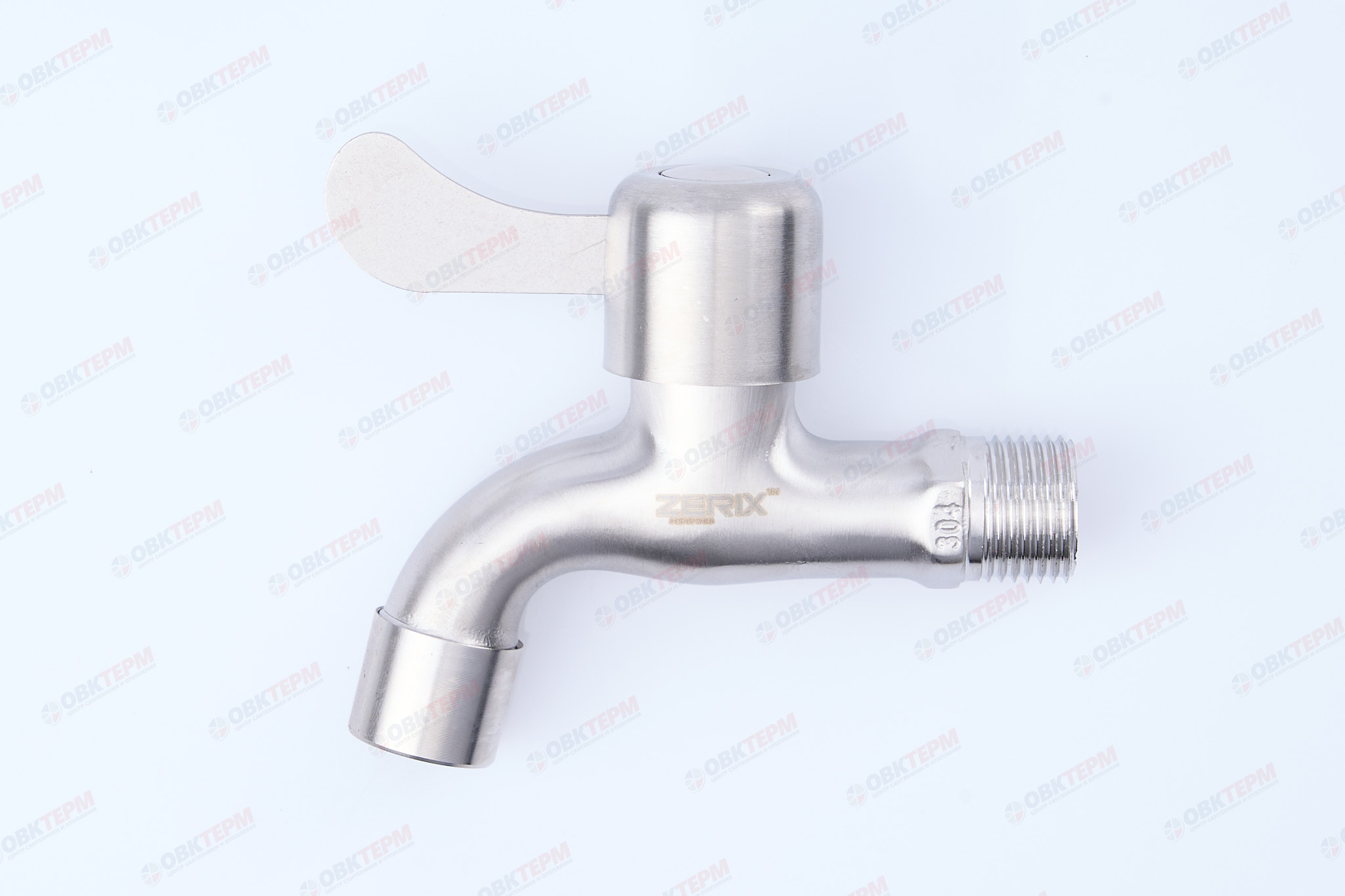 Кран водоразборный ZERIX BIB-001 1/2 из нерж стали SUS304, буксовый (100 шт/ящ) - Изображение №1
