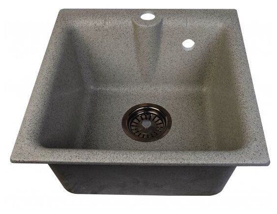 Мойка прямоугольная двойная 800*500*230 GRANMILL 42 темно-серая матовая - миниатюра №2