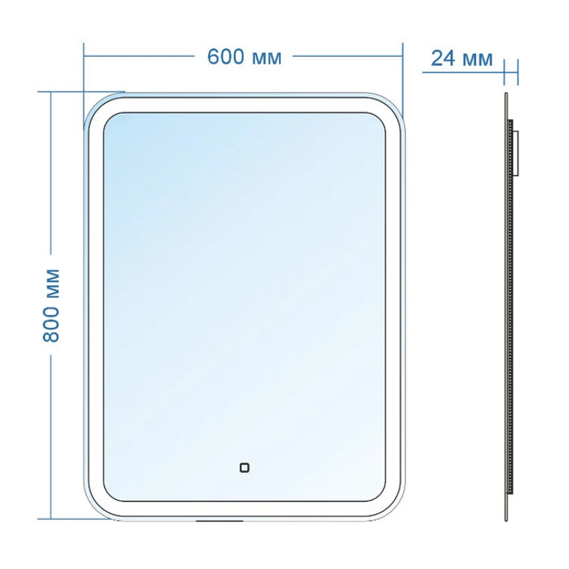 Зеркало  600х800 прямоугольное с подсветкой Malta-Lite (сенсор выкл, хол. свет) Silver Mirrors - Изображение №2
