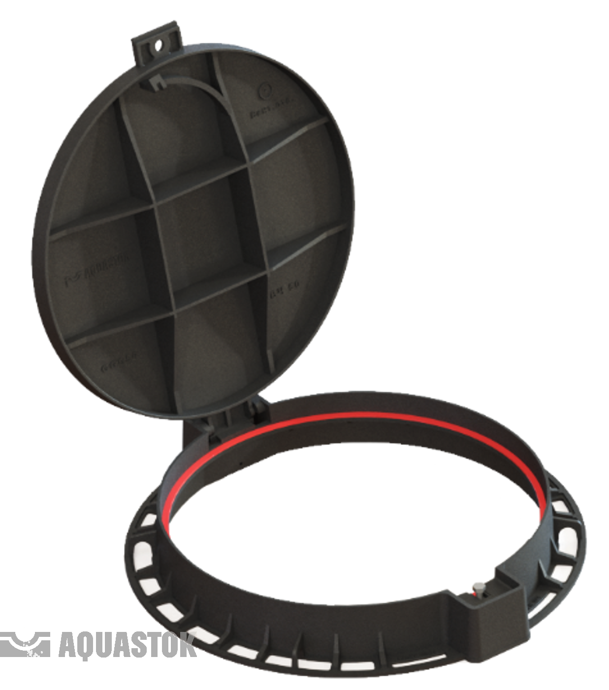 Люк чугунный AQUASTOK круглый Terra 750 (ДН750хДВ600хВ100)  С250 (10шт палета) - Изображение №3