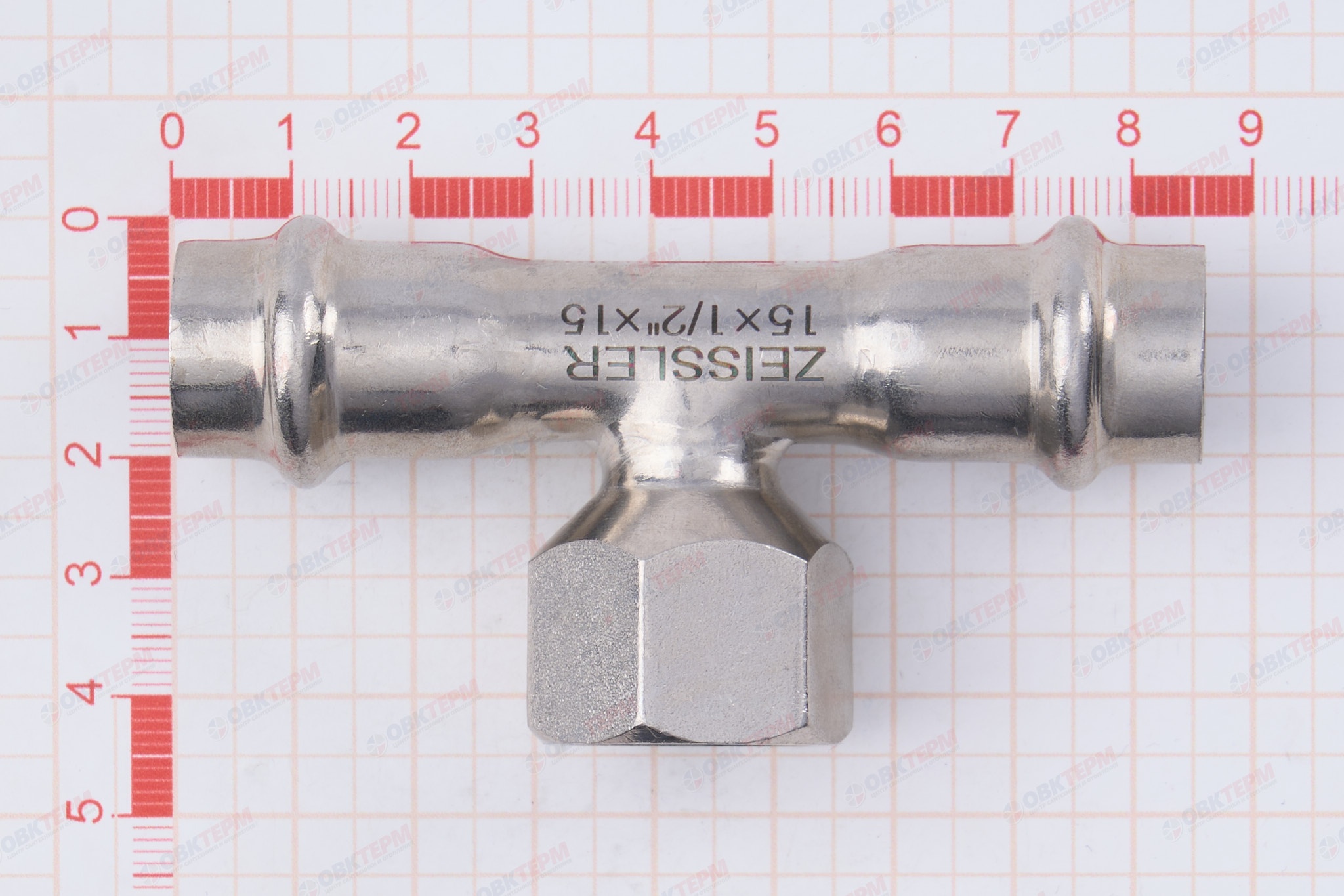 Тройник пресс из нерж.ст. 15  х 1/2"В  х 15  TIM  (80/5) - Изображение №4
