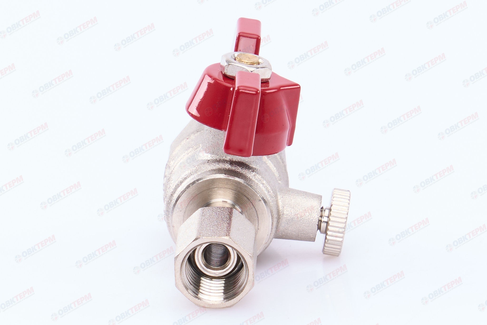 Кран шаровый         TIM  для подключения манометра 1/2"*1/4 ВВ      (60ящ/30) - Изображение №3