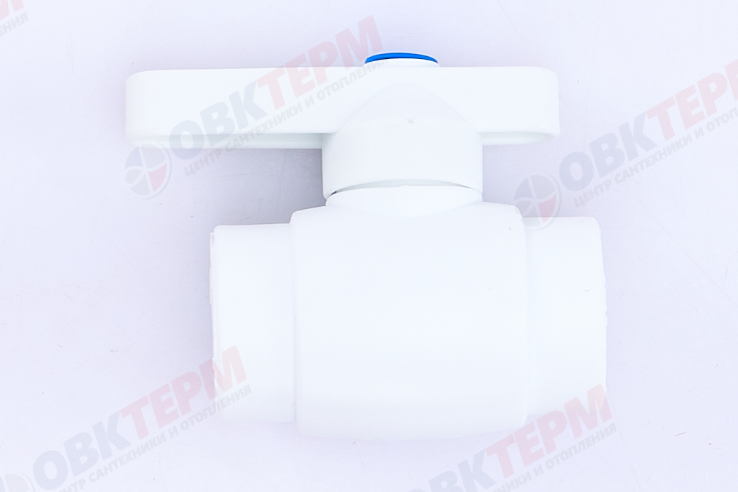 Кран пластиковый шаровый  25  (латунный  шар)  стандарт  БЕЛЫЙ PP-R   (RTP)    (40/1) - Изображение №3