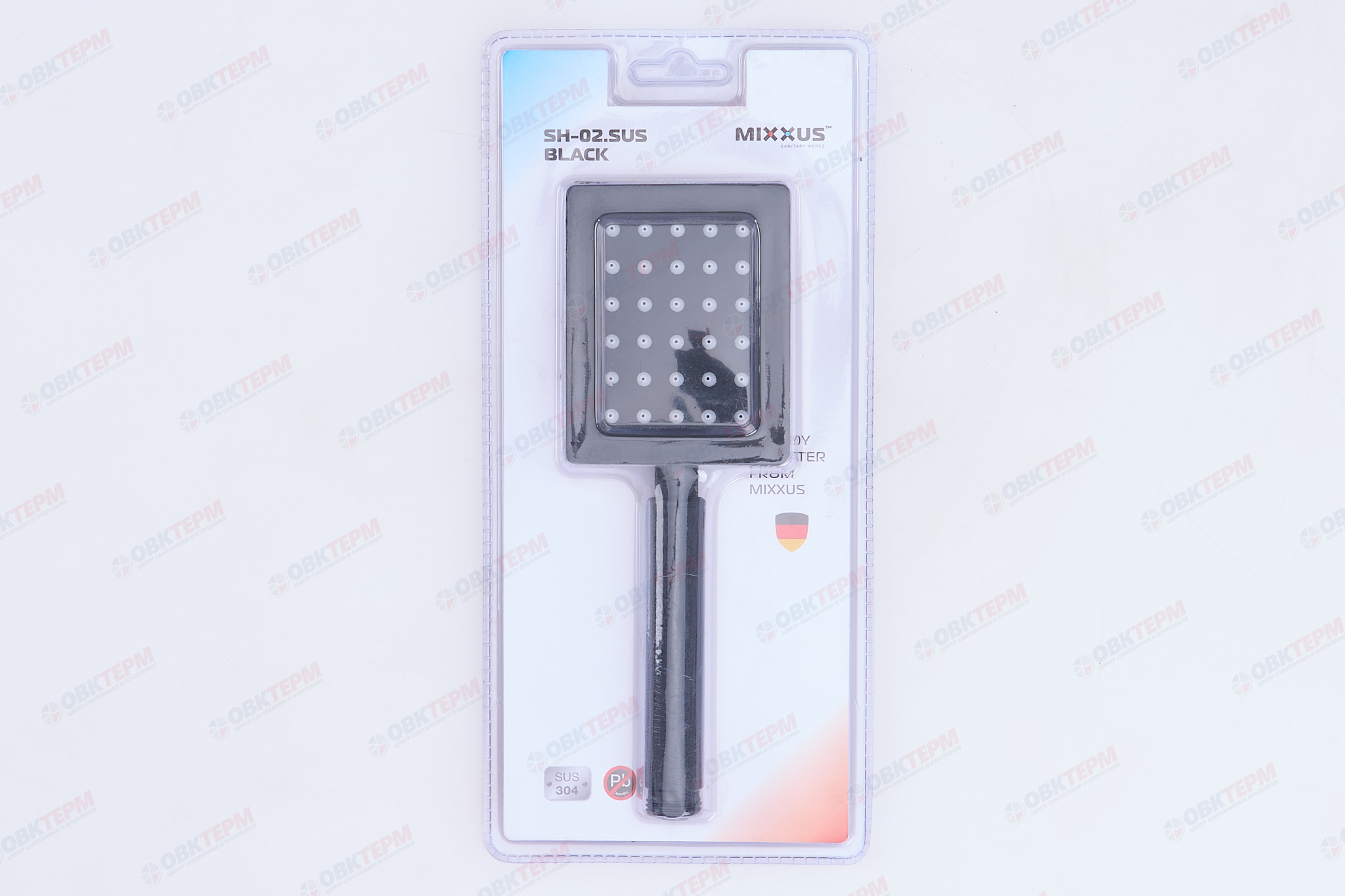 Лейка д/душа ручная MIXXUS SH-02 BLACK из нерж. стали SUS304 ( 1 режим) (120 шт/ящ) - миниатюра №8