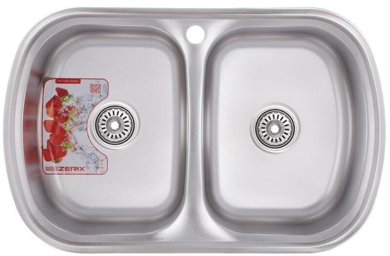 ZERIX мойка Z7749-08-180MD (micro decor) ВРЕЗНАЯ /сифон (7шт/ящ) РАСПРОДАЖА - изображение №1