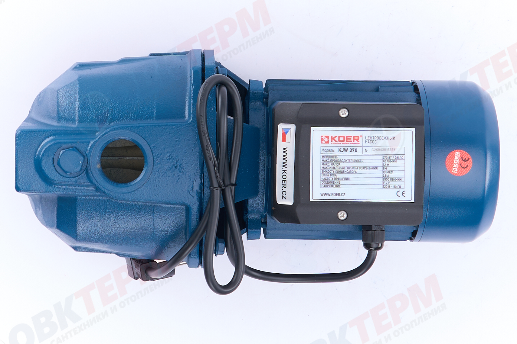 Насос центробежный  KJW  370 KOER (0,37кВт/50л.м./32м.) - миниатюра №7