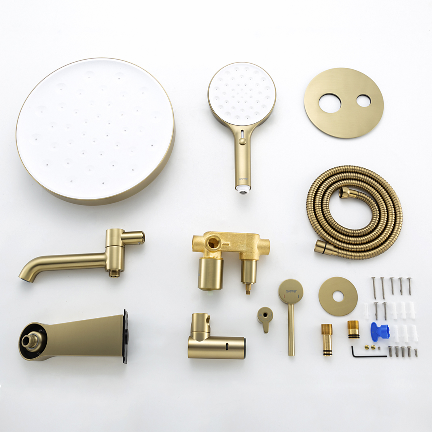 Душ/система встраиваемая GAPPO G7106-3 латунь /золото /Ø35мм /троп.душ300мм - миниатюра №3