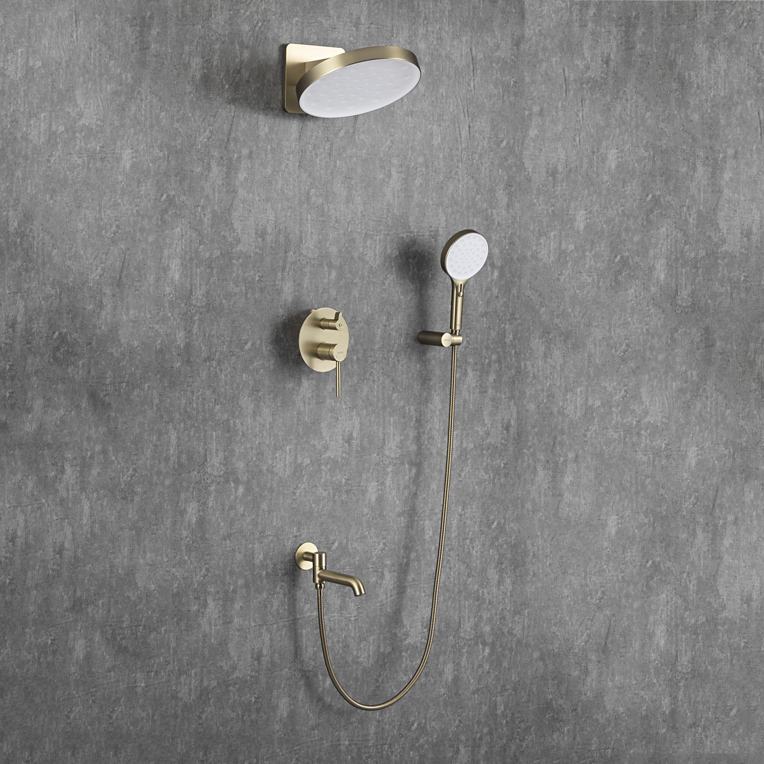 Душ/система встраиваемая GAPPO G7106-3 латунь /золото /Ø35мм /троп.душ300мм - миниатюра №4