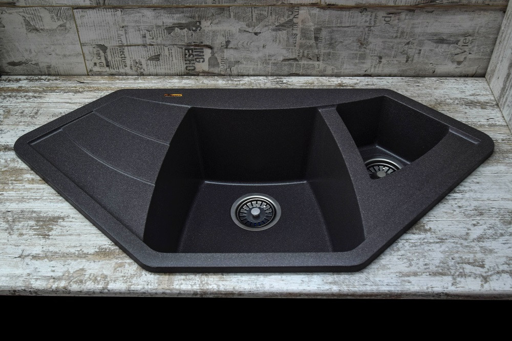 Мойка КАРАВАН Модель РУАНДА (двухчашечная) 980*500*200(130) мм ТЕМНО-СЕРЫЙ - Изображение №4