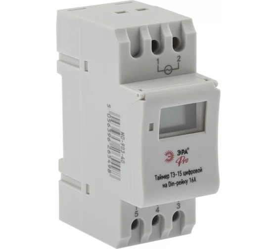 Таймер ЭРА PRO NO-903-40 ТЭ-15 цифровой на Din-рейку 16А - Изображение №1
