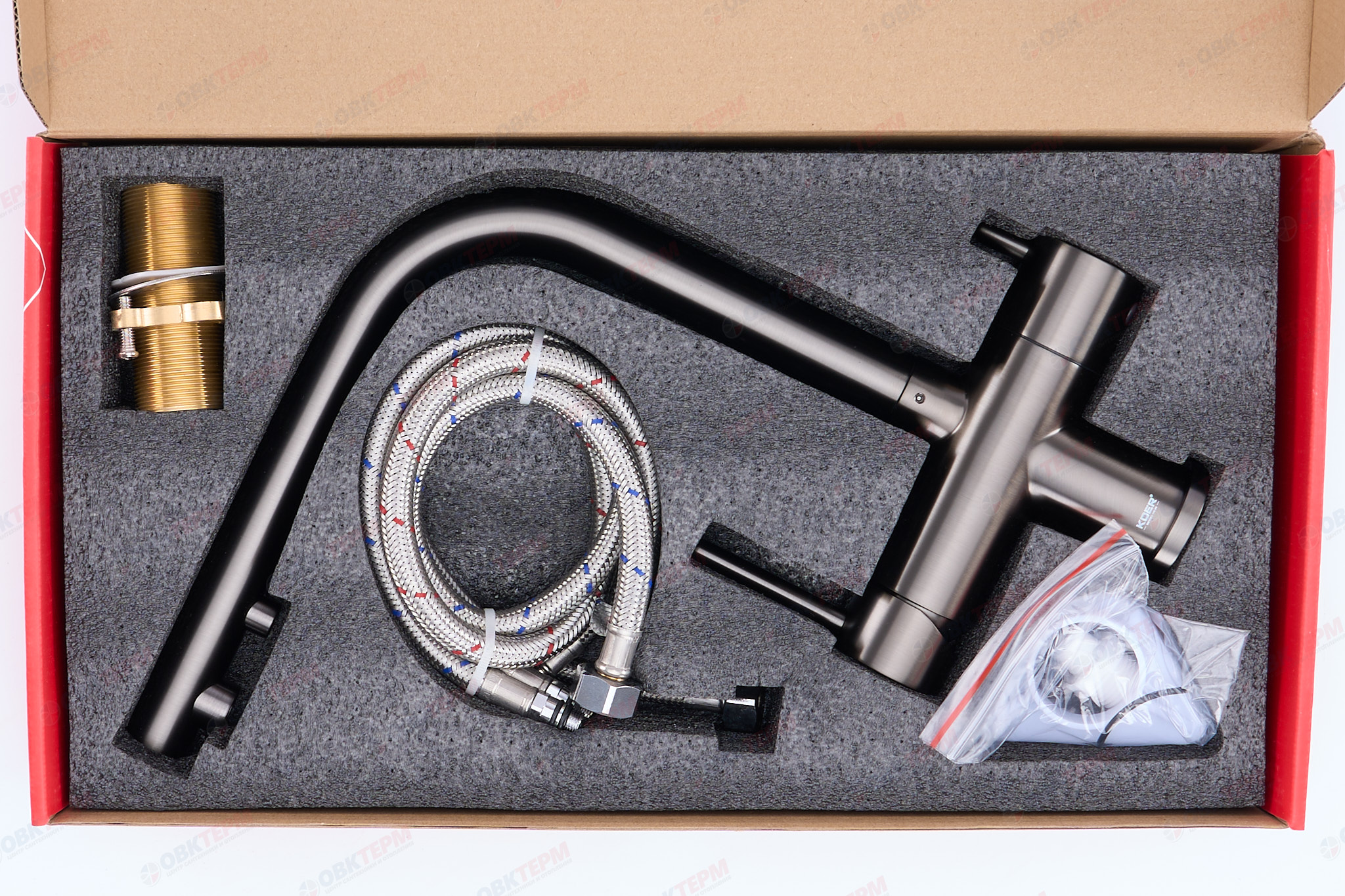 Смеситель д/кухни под ФИЛЬТР KOER KB-72001-07 /латунь /35мм(Цвет графит) (8шт/ящ) - Изображение №4