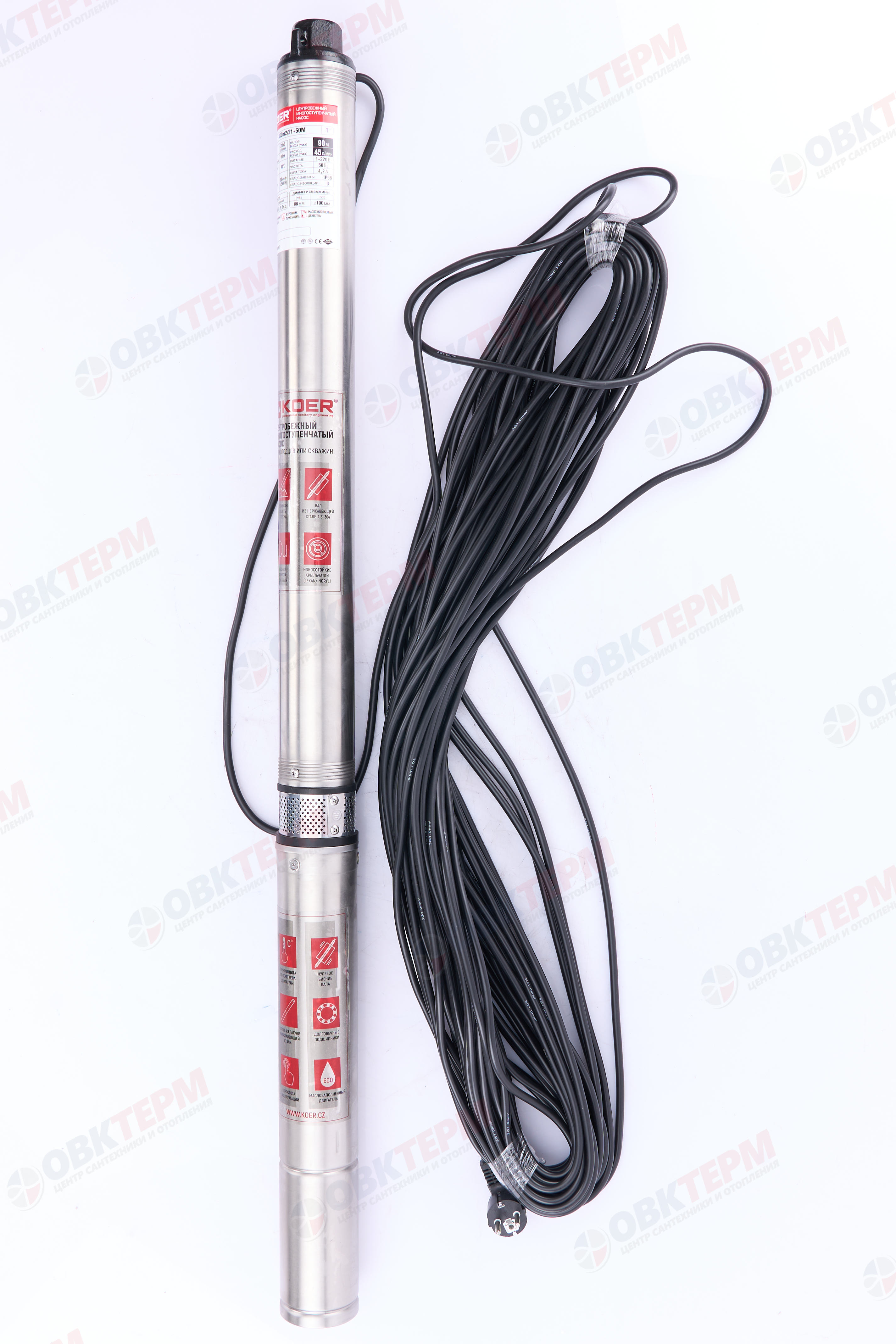 Насос погружной   3KDm  2/21  50M KOER(0,75кВт/45л.м./90м/50м кабеля) - миниатюра №2