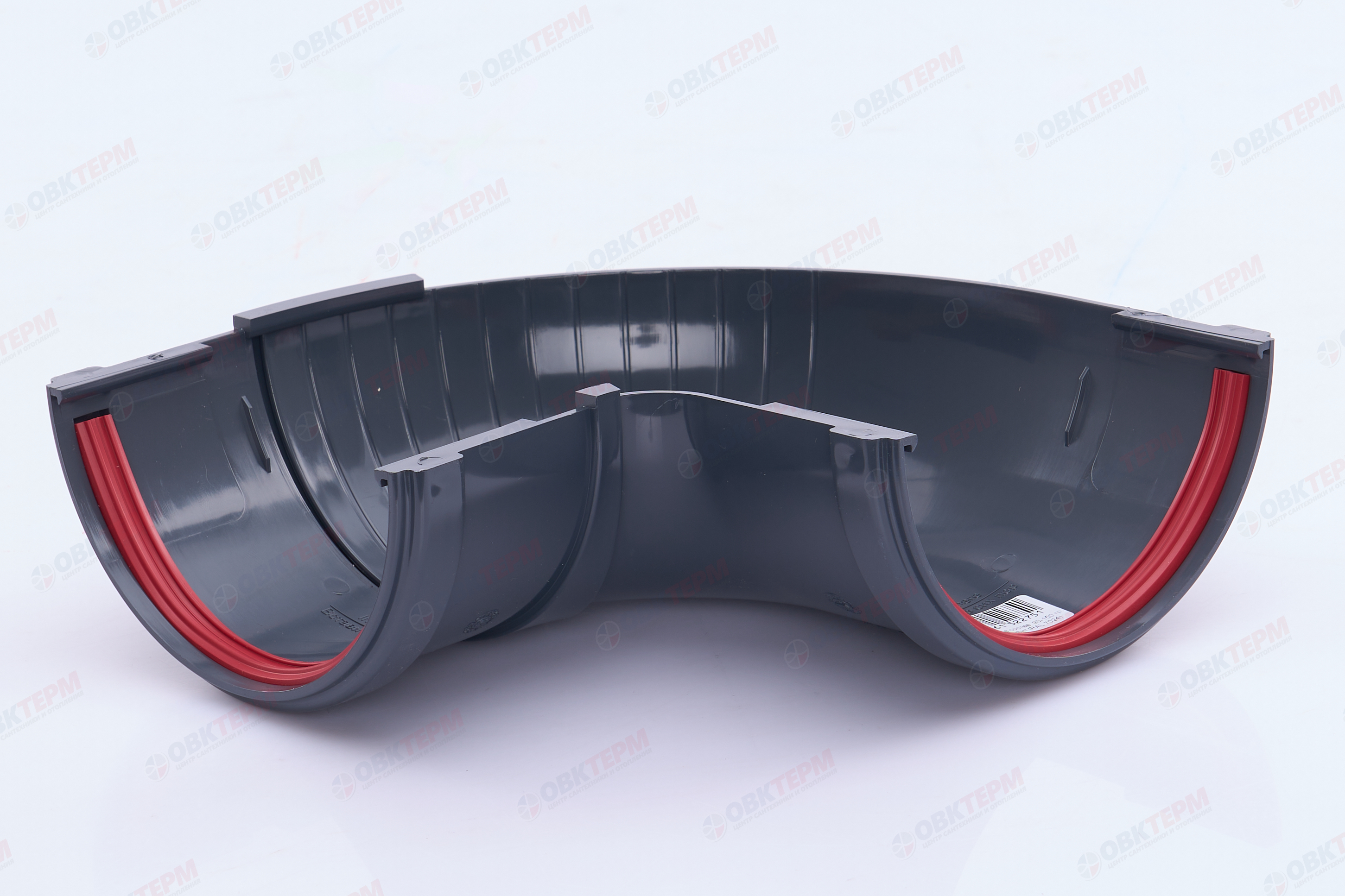 Угол желоба составной 90-150 град.Классика 120 ПВХ Grand Line графит (RAL 7024) (уп. 18шт) - Изображение №2