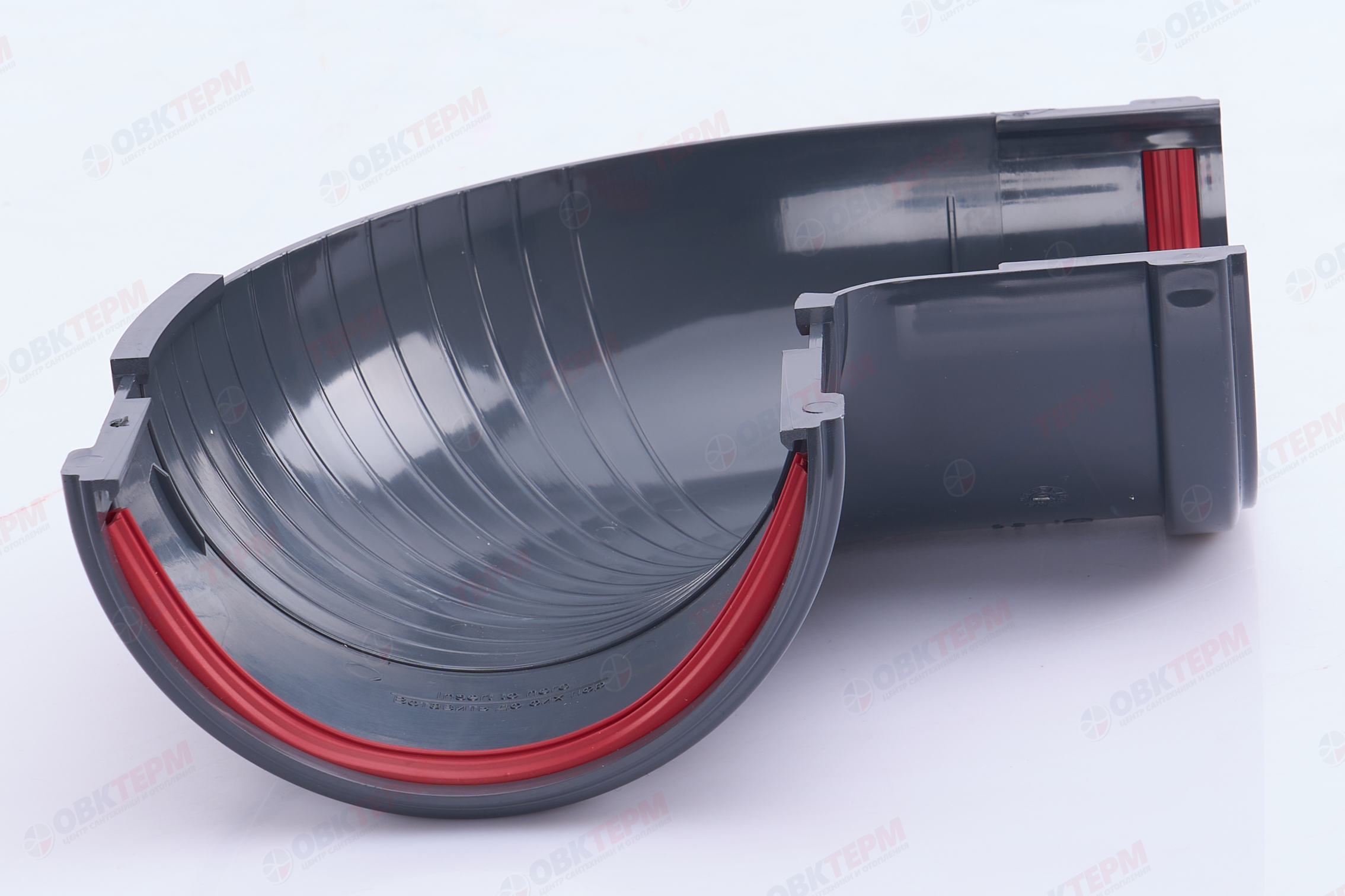 Угол желоба составной 90-150 град.Классика 120 ПВХ Grand Line графит (RAL 7024) (уп. 18шт) - Изображение №4