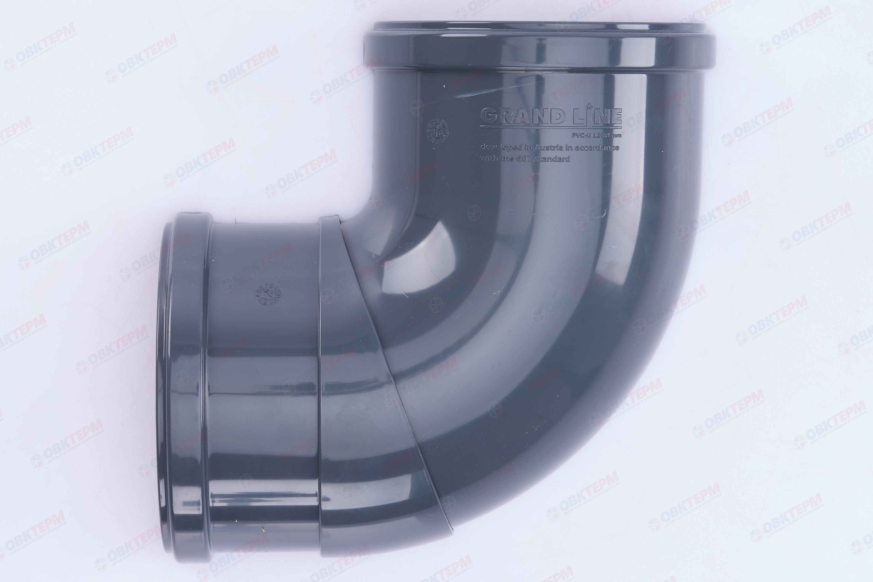 Угол желоба составной 90-150 град.Классика 120 ПВХ Grand Line графит (RAL 7024) (уп. 18шт) - Изображение №5