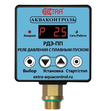 Реле давления электронное Extra  РДЭ-10-3.3-ПП  Акваконтроль с плавным пуском для насоса (3,3кВт) - Изображение №1