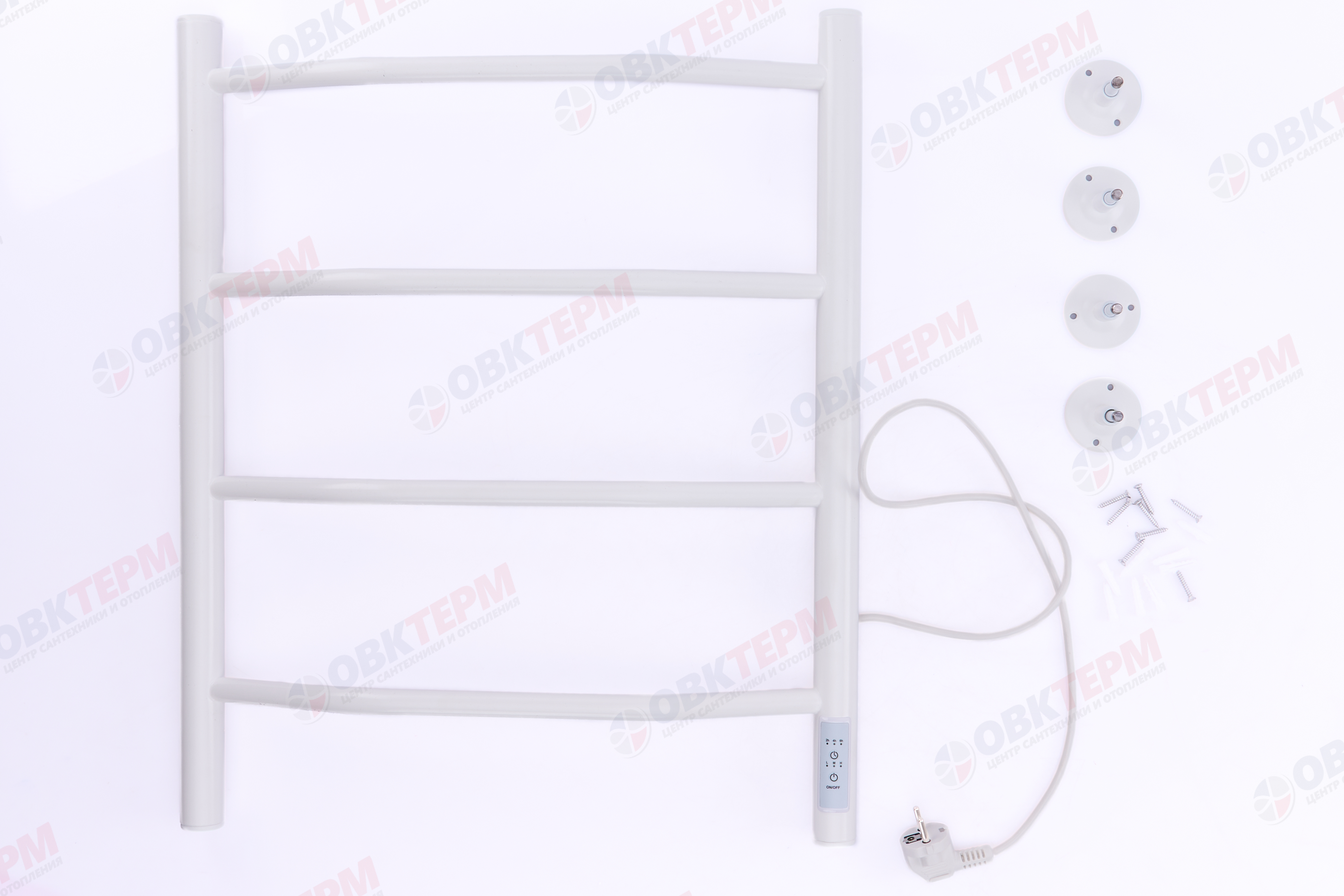 Полотенцесушитель электрический ТДА ЛНК - Э 1" 50 х 60 Л, 4 перекладины, терморегулятор, Белый АДВ - Изображение №4