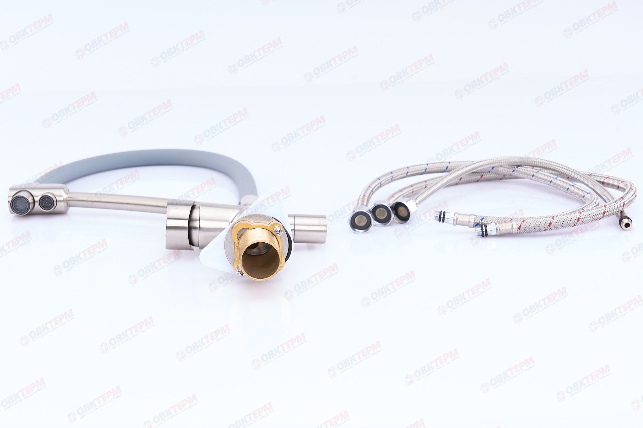 Смеситель д/кухни под ФИЛЬТР KOER KB-72003-02 (Цвет нерж+силик.излив серый) (8шт/ящ) - Изображение №3