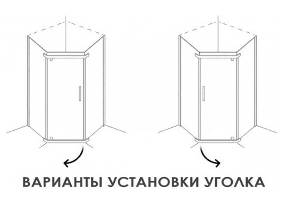 Душевое ограждение ALEX BAITLER   AB245-90 (900* 900* 2000) ( АВ24 ) тонированное - миниатюра №4
