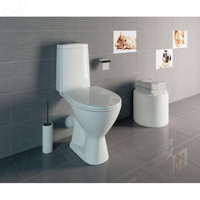 Унитаз-компакт Cersanit JUST (косой выпуск,2 режим, крыш.ПП, ниж.подкл.)  Ш353*В795*Г642 - Изображение №3