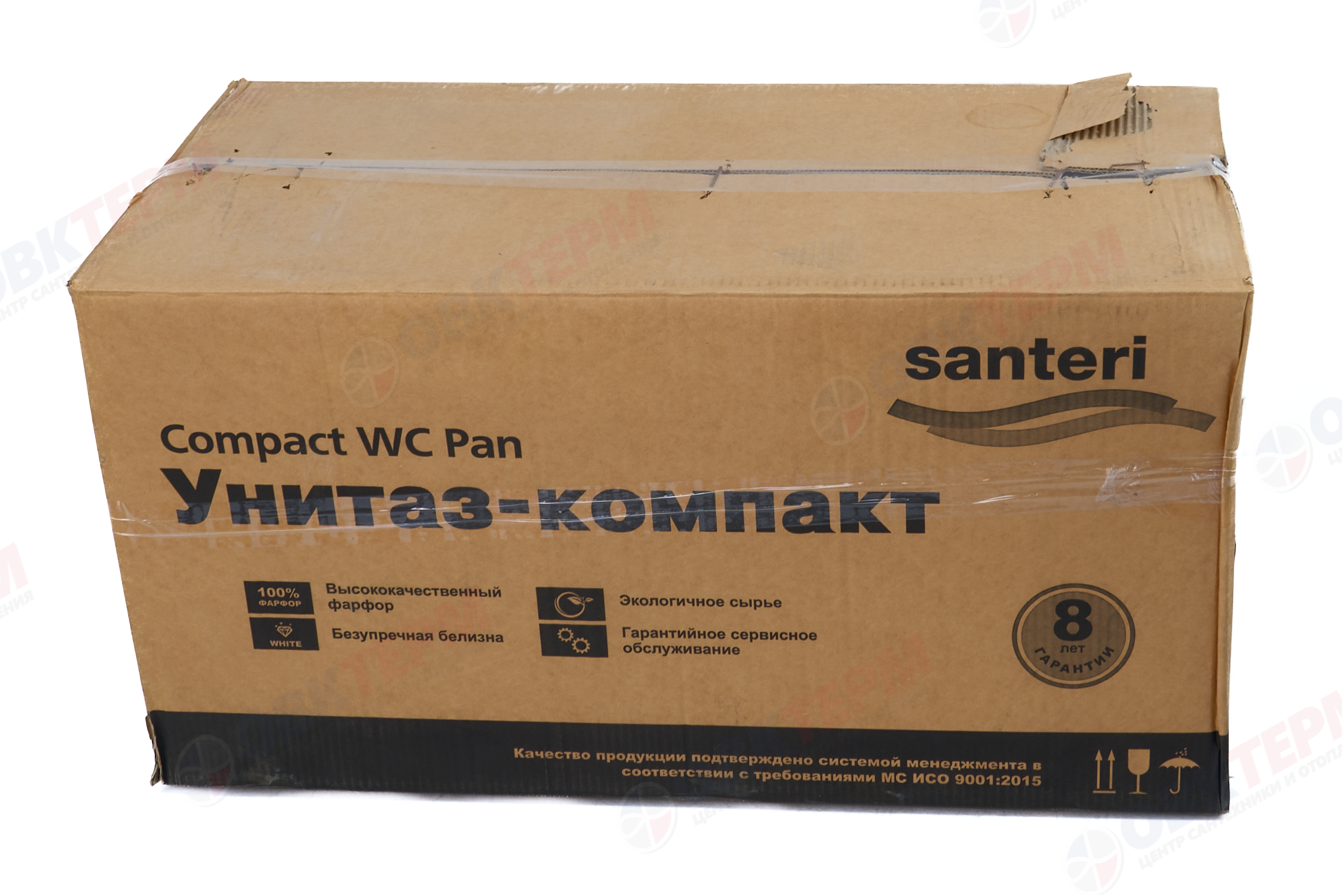 Унитаз-компакт Santeri "СОНАТА" (косой выпуск, 1 режима, крышка ПП, ниж.подкл.)  370х760х680 мм - миниатюра №9