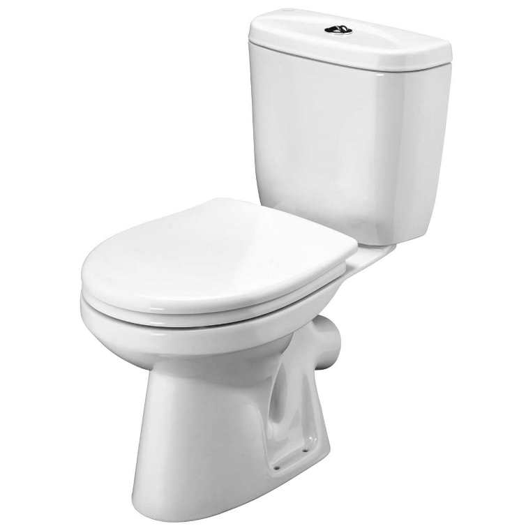 Унитаз-компакт SANTEK Анимо  (косой выпуск,2 реж, крышка дюропласт,SC,ниж.подкл.) - изображение №1