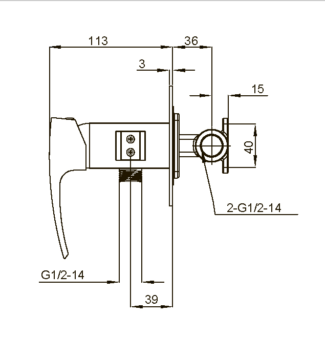 Смеситель с гигиеническим душем KOER KB-23007-01 латунь (Цвет хром) (8шт/ящ) - Изображение №2