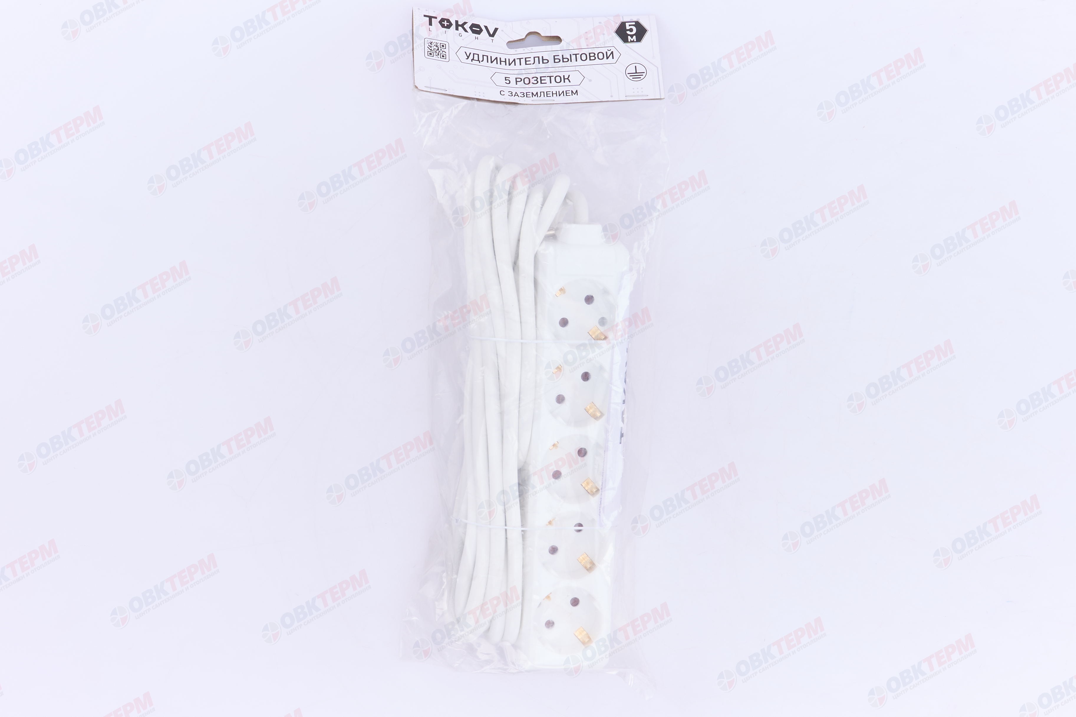 Удлинитель пятиместный 5м с/з, 3х1.5 10А, белый, TOKOV LIGHT - Изображение №3