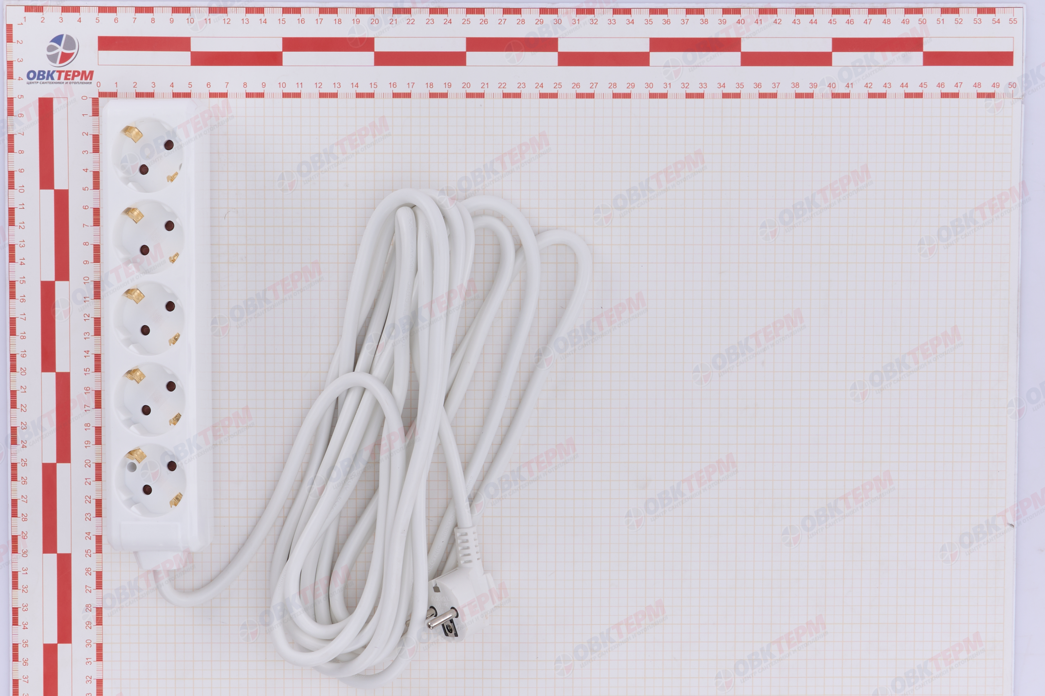 Удлинитель пятиместный 5м с/з, 3х1.5 10А, белый, TOKOV LIGHT - Изображение №4