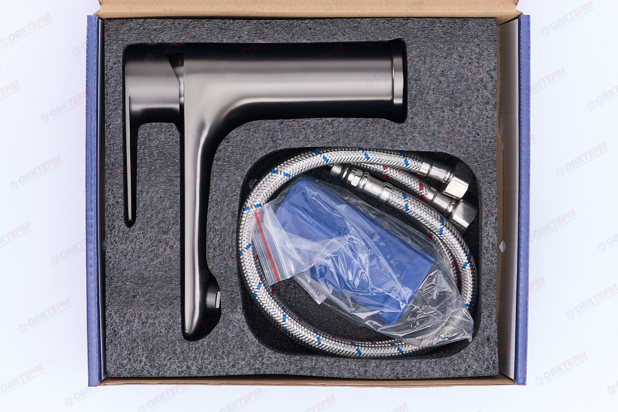 Смеситель д/умывальника FRAР F10806-9 оружейная сталь(Ø35, аэратор М24, на гайке) - миниатюра №9