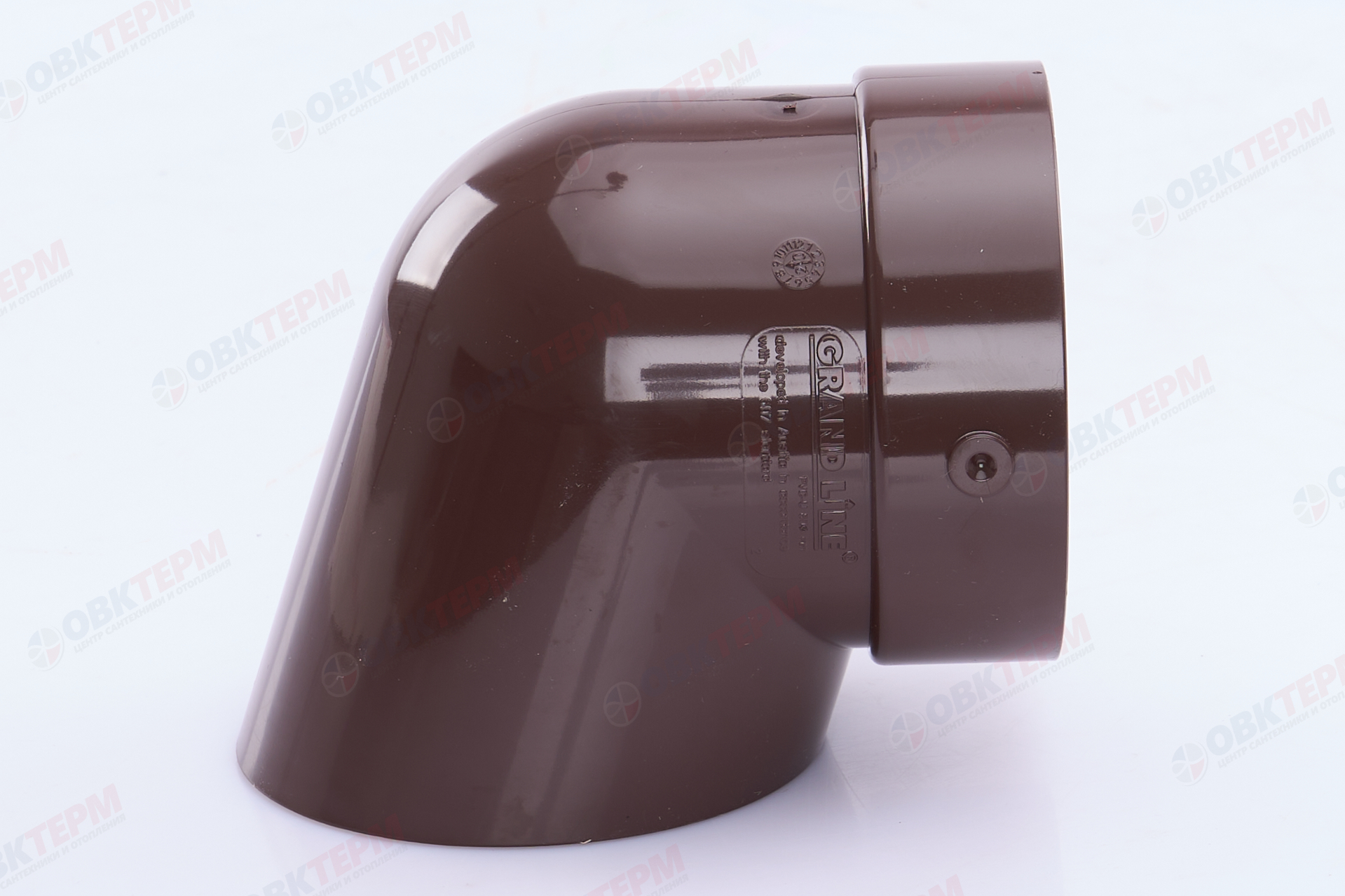 Колено сливное ПВХ Grand Line шоколадное (RAL 8017) (уп. 30шт) - миниатюра №6