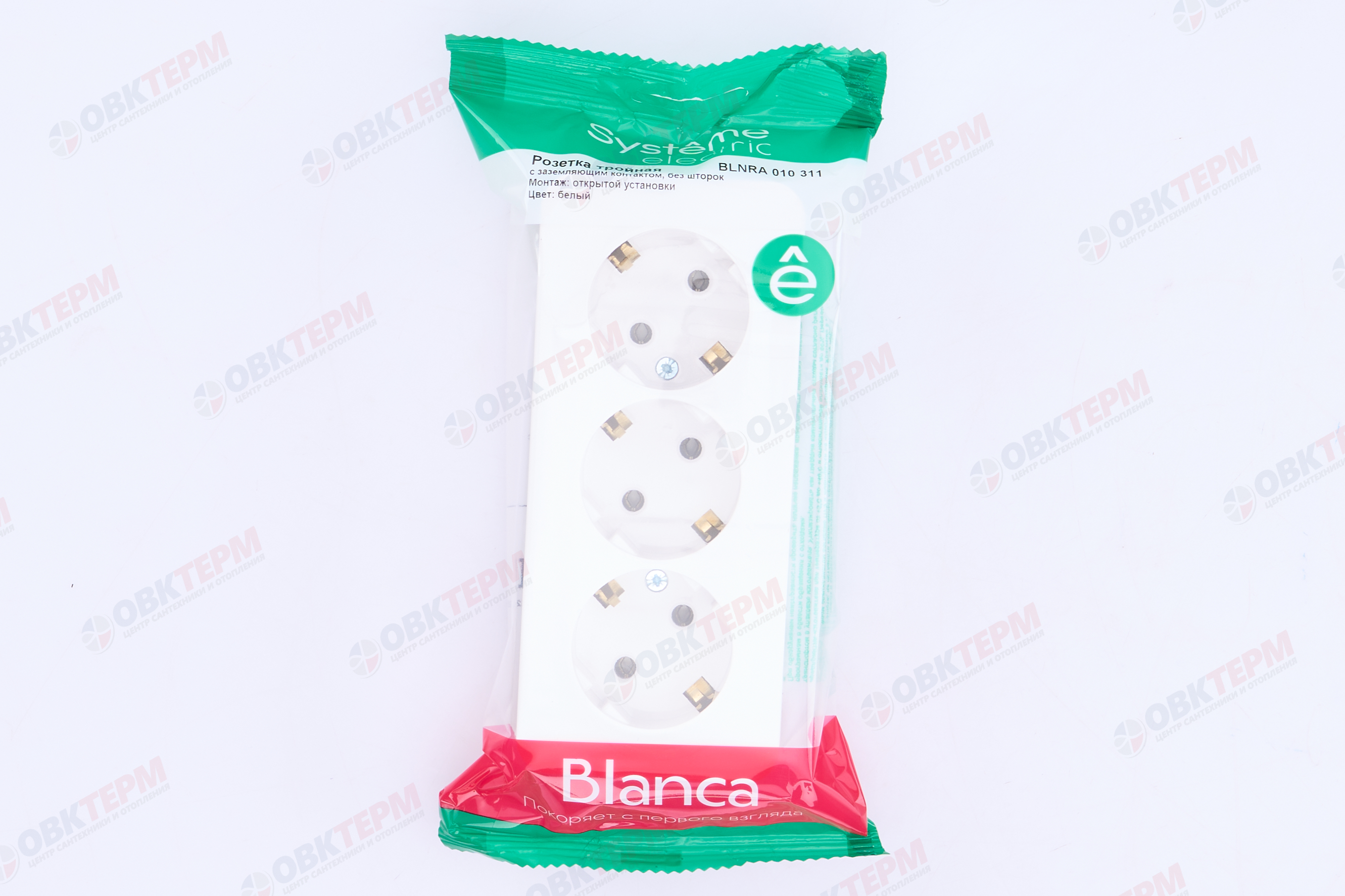 Розетка 3-местная с/з 16А IP20 без защ. шторок с изолир. пластиной белый Blanca Systeme Electric - миниатюра №9