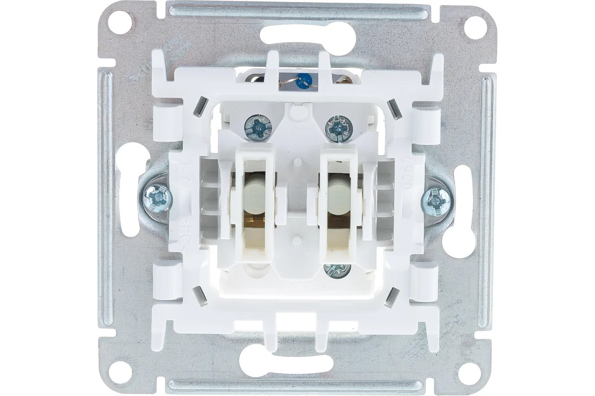 Выключатель 2-клавишный механизм с подсветкой сх.5 10АХ Карбон AtlasDesign Systeme Electric - Изображение №3