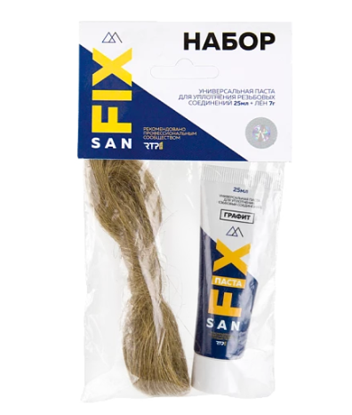 Паста уплотнительная графит 25г туба + 7г лён SANFIX - Изображение №1