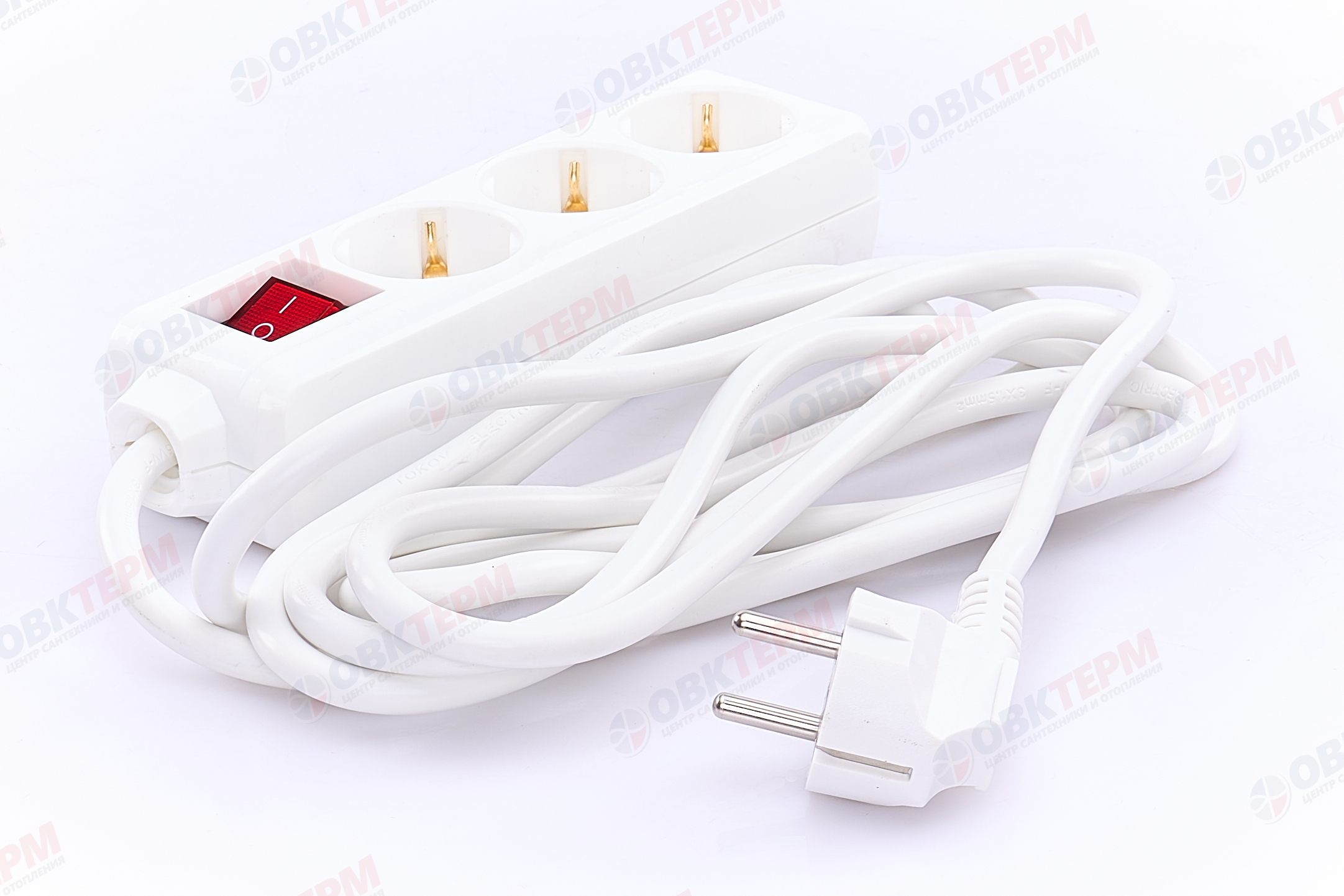 Удлинитель трёхместный 3м с/з с выкл., 3х1.5 10А, белый, TOKOV LIGHT - миниатюра №2