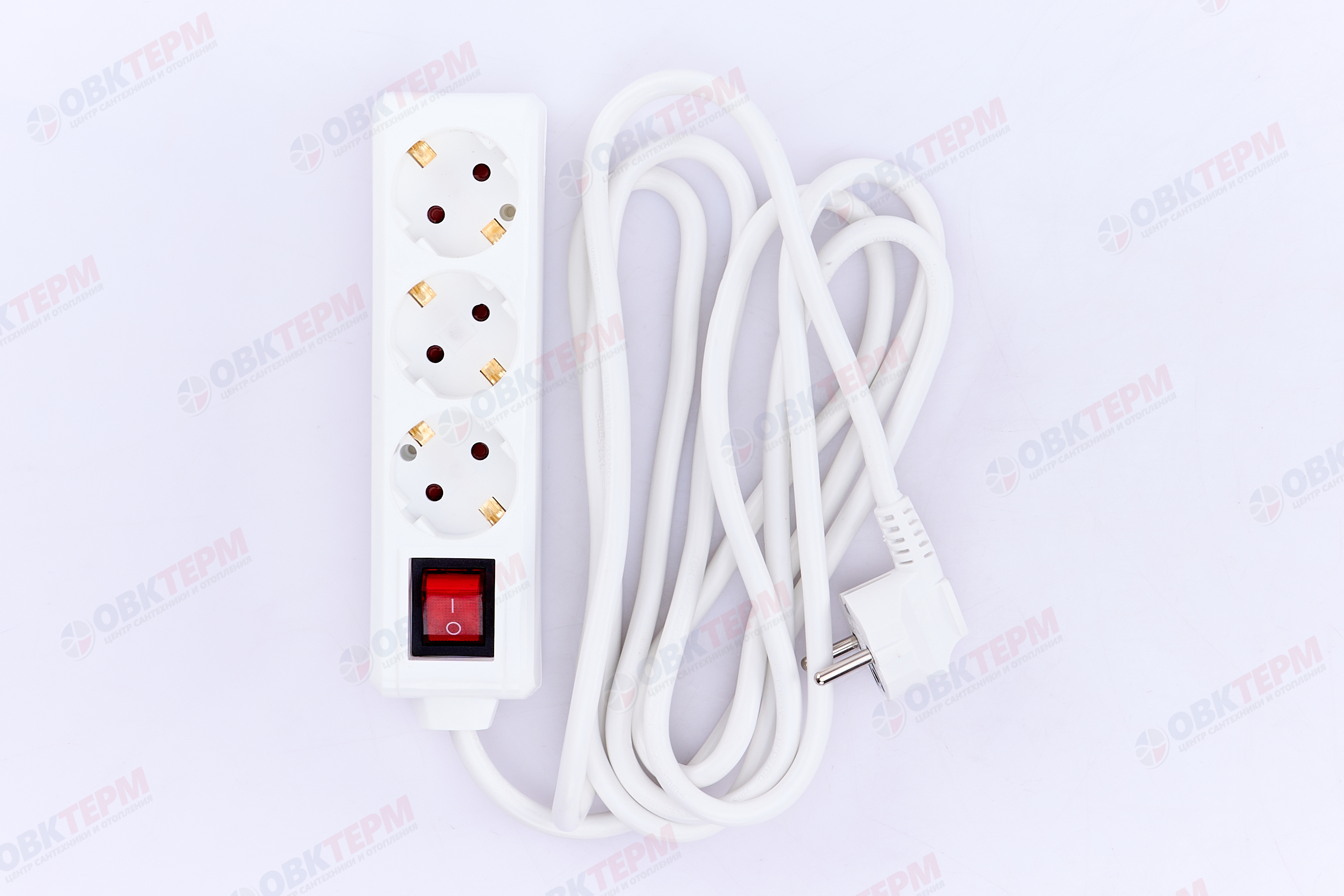 Удлинитель трёхместный 3м с/з с выкл., 3х1.5 10А, белый, TOKOV LIGHT - миниатюра №3