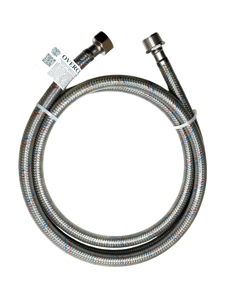 Шланг    1/2"х1/2" ВН, в силикон.обмотке   120 см  "OVERCON"   (80шт/ящ) - Изображение №1