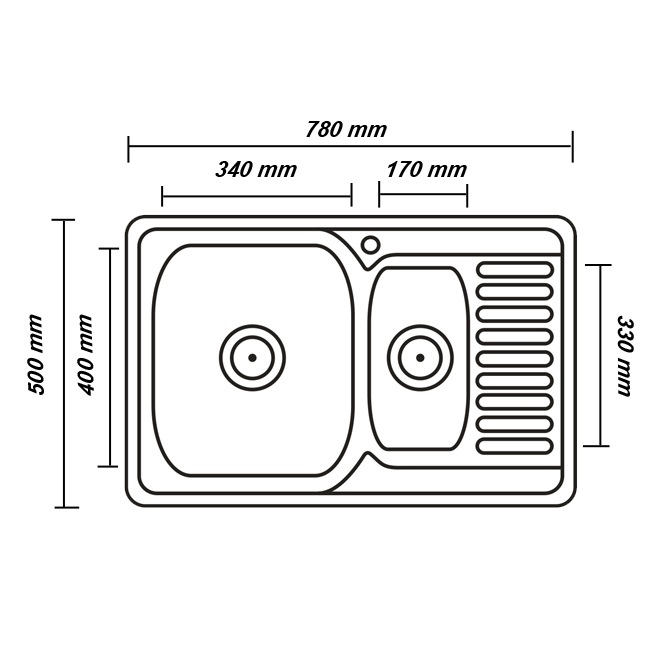 ZERIX мойка Z7850-08-180MD (micro decor) ВРЕЗНАЯ /сифон (5шт/ящ) РАСПРОДАЖА - миниатюра №2