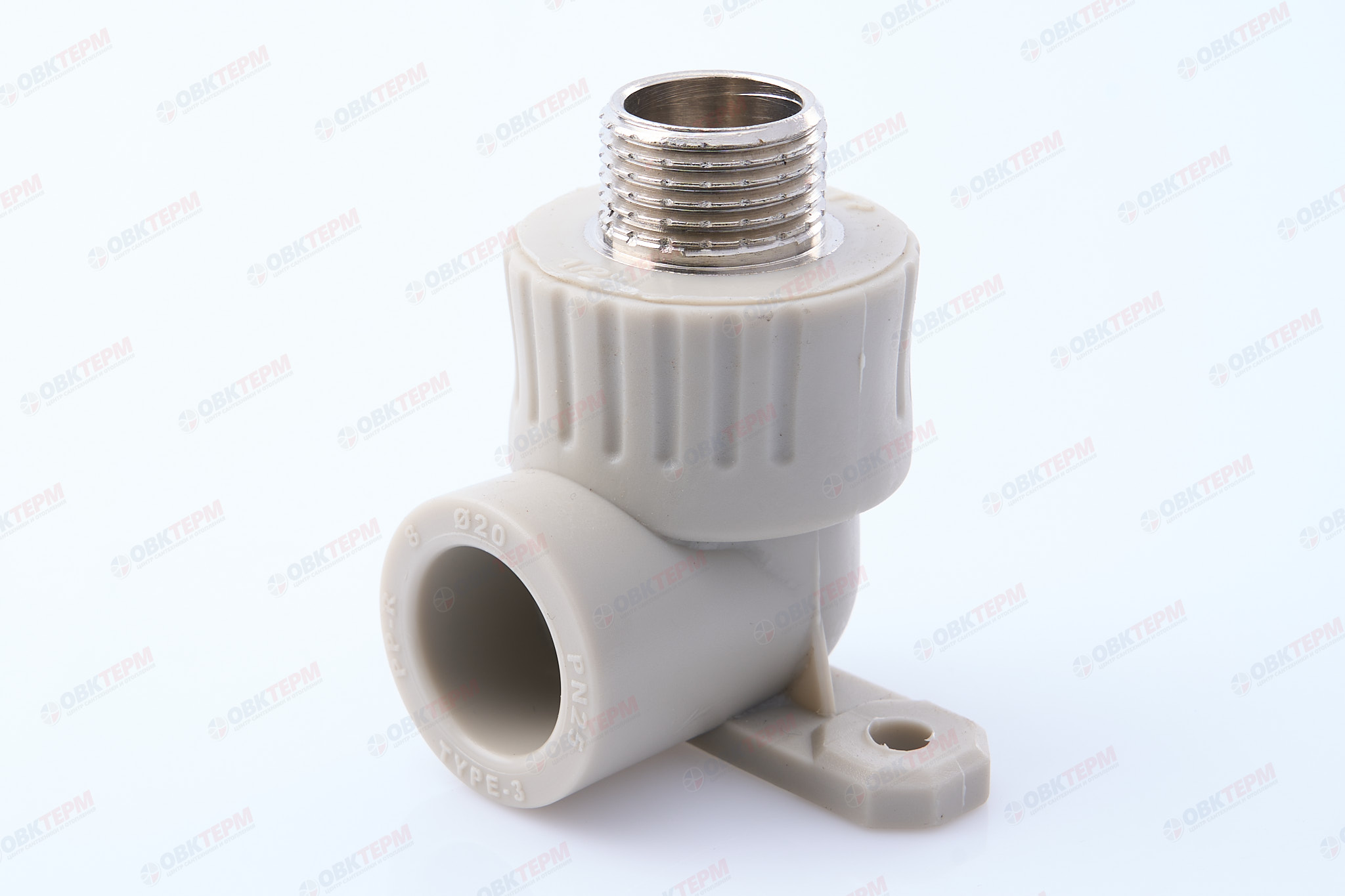 Угол монтажный  20 * 1/2" Н   СЕРЫЙ     (RTP)    (75/25) - Изображение №1