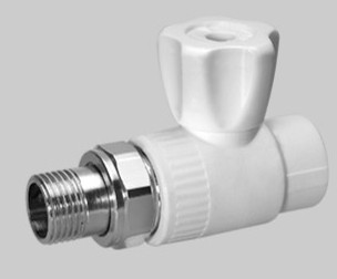 Кран шаровый радиаторный прямой 20х1/2" НР (латунный  шар) (белый) (60) (KALDE) - Изображение №1