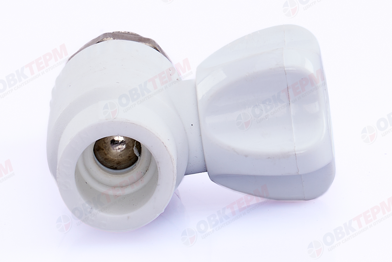 Кран шаровый радиаторный прямой 20х1/2" НР (латунный  шар) (белый) (60) (KALDE) - миниатюра №6