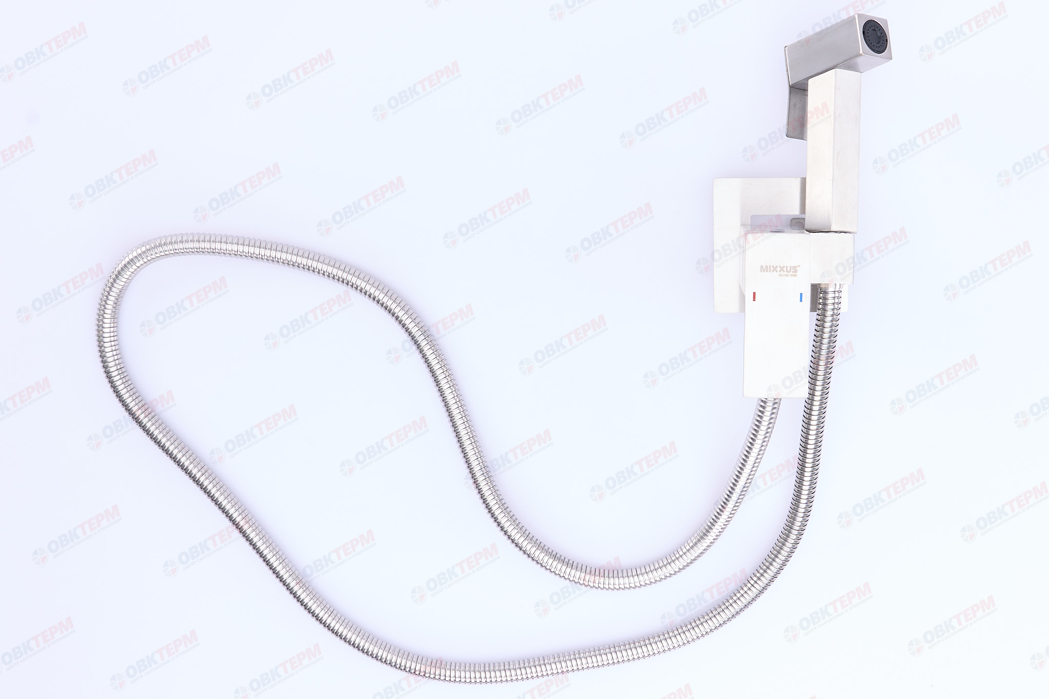 Смеситель с гигиеническим душем MIXXUS KUB-333 нерж/сталь ф35 (12 шт/ящ) - Изображение №3