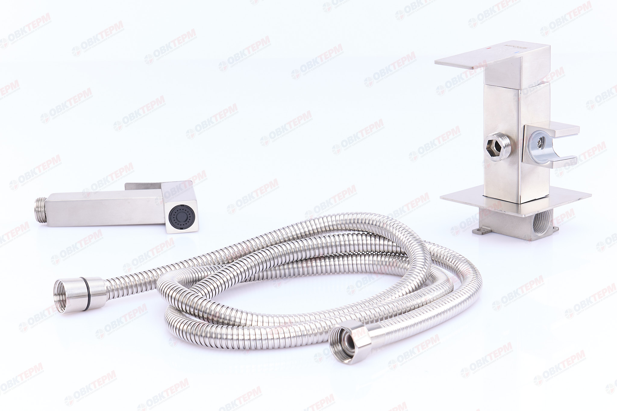 Смеситель с гигиеническим душем MIXXUS KUB-333 нерж/сталь ф35 (12 шт/ящ) - Изображение №4