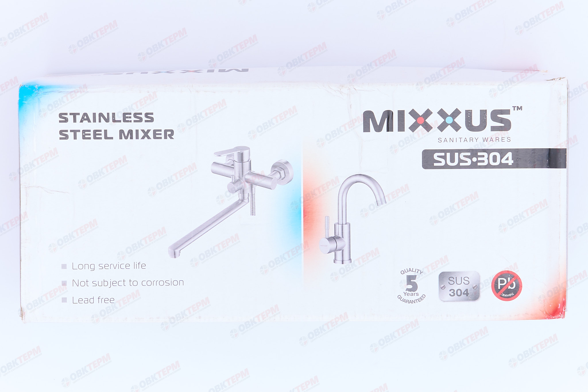 Смеситель с гигиеническим душем MIXXUS KUB-333 нерж/сталь ф35 (12 шт/ящ) - миниатюра №6