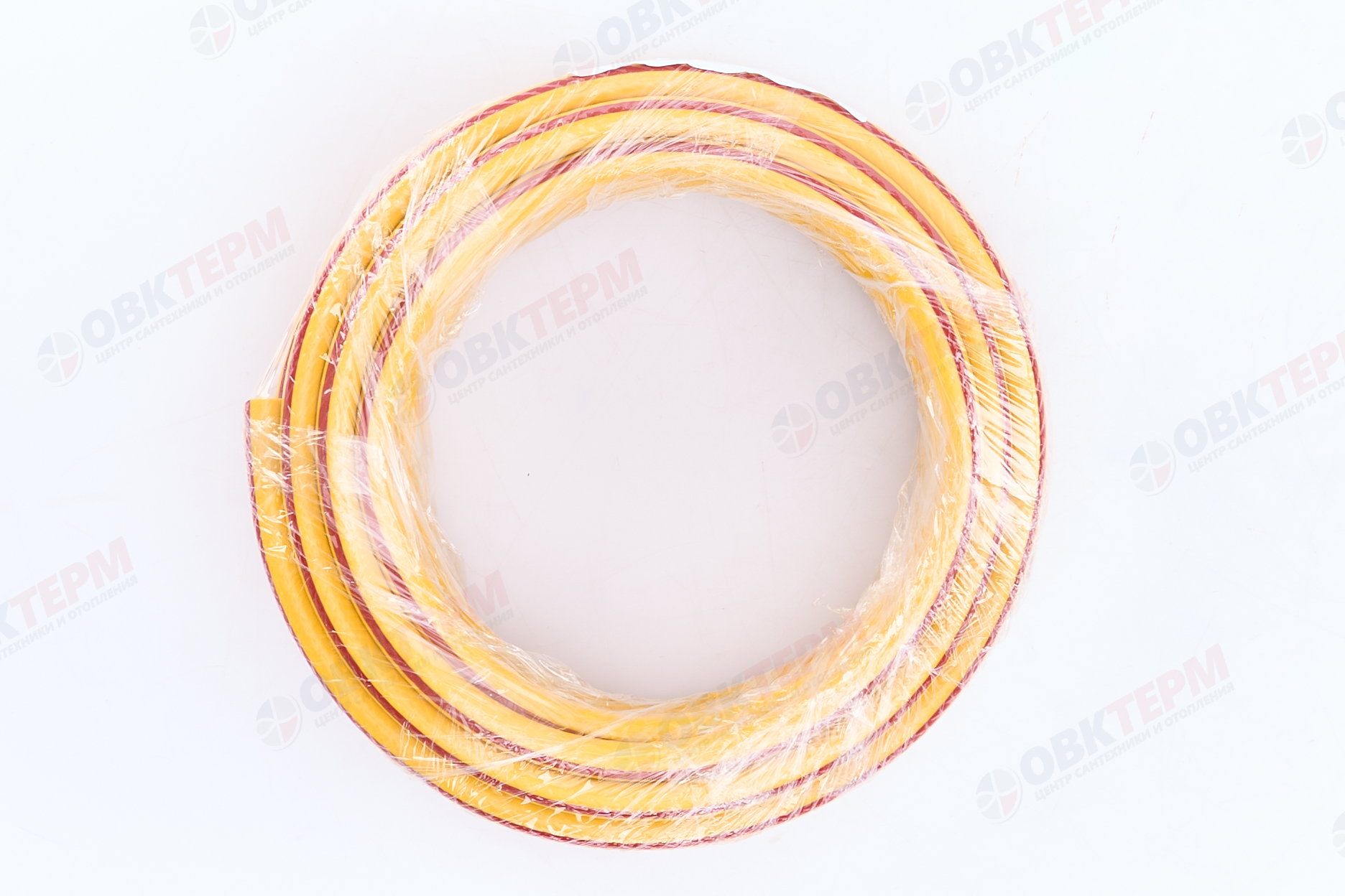 Шланг поливочный ПВХ "CRAB" Радуга 1/2(желт.с красной полосой) армированный 3-х слойный (Бухта 10м) - Изображение №5